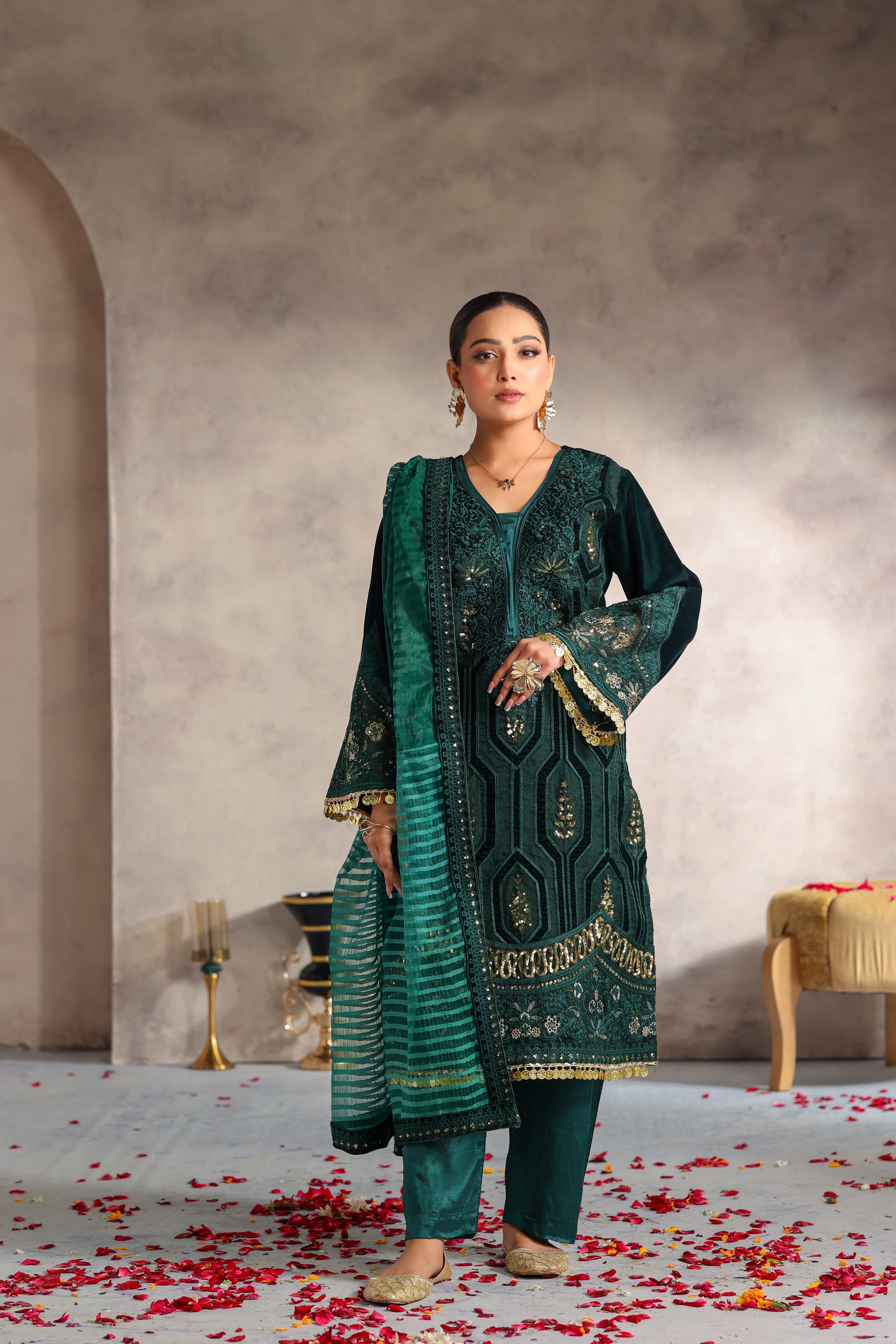 Afsheen Velvet Formal Suit - NFD-205